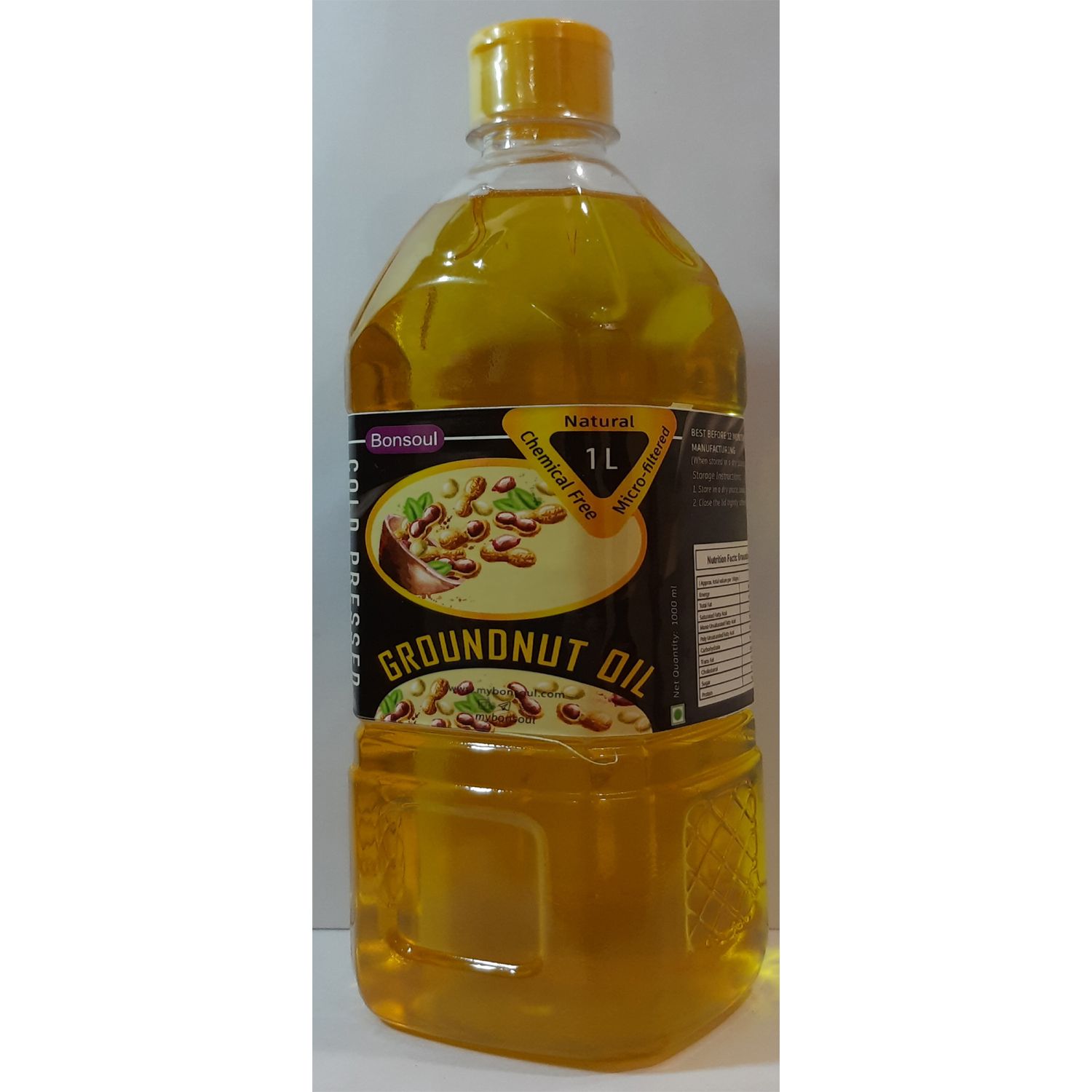 Bonsoul Cold Pressed Ground Nut Cooking Oil 1 Ltr