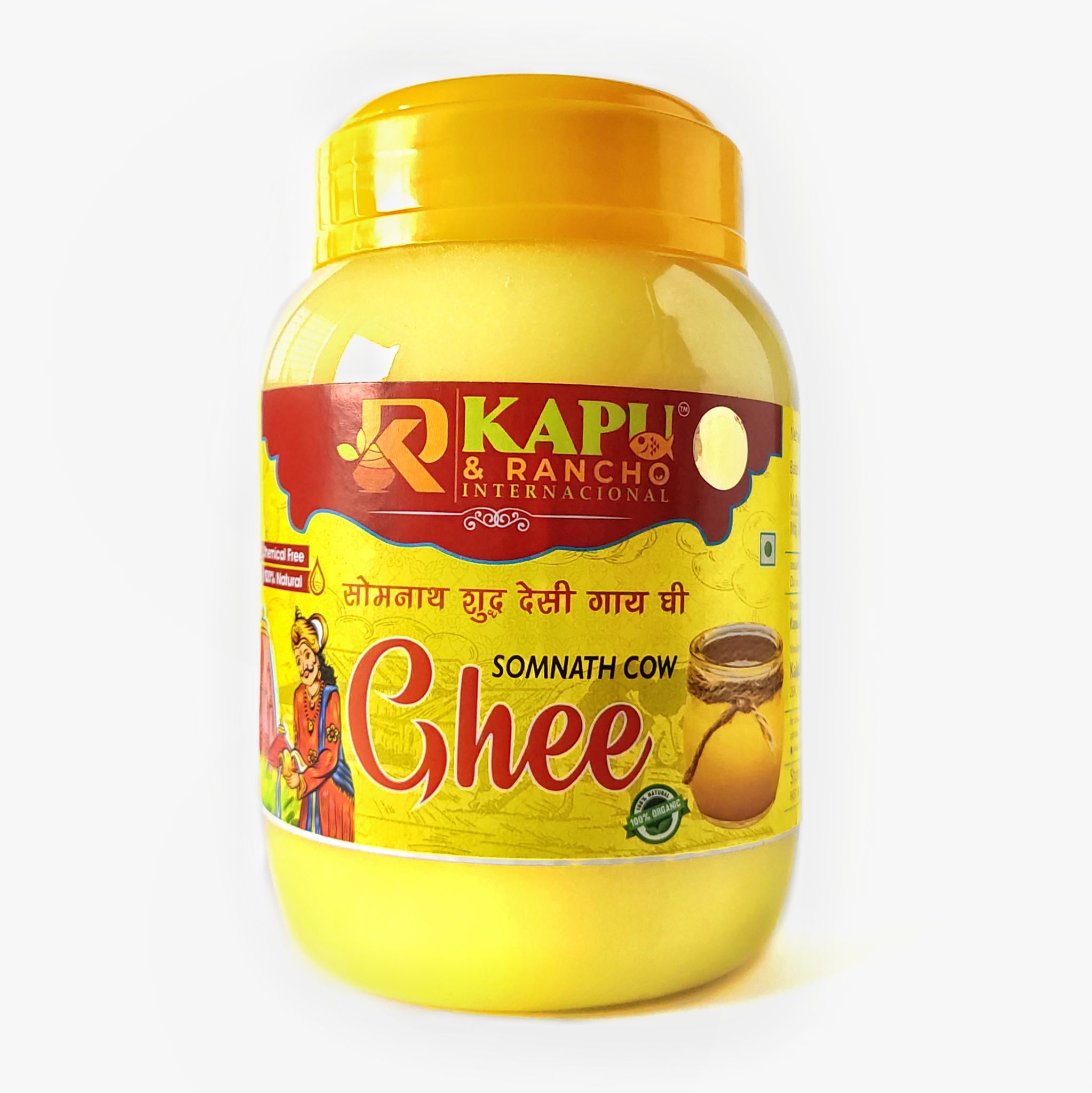 KAPU & RANCHO INTERNACIONAL Somnath Cow Ghee – Digestion and Immunity booster – 500ml (500Gm)