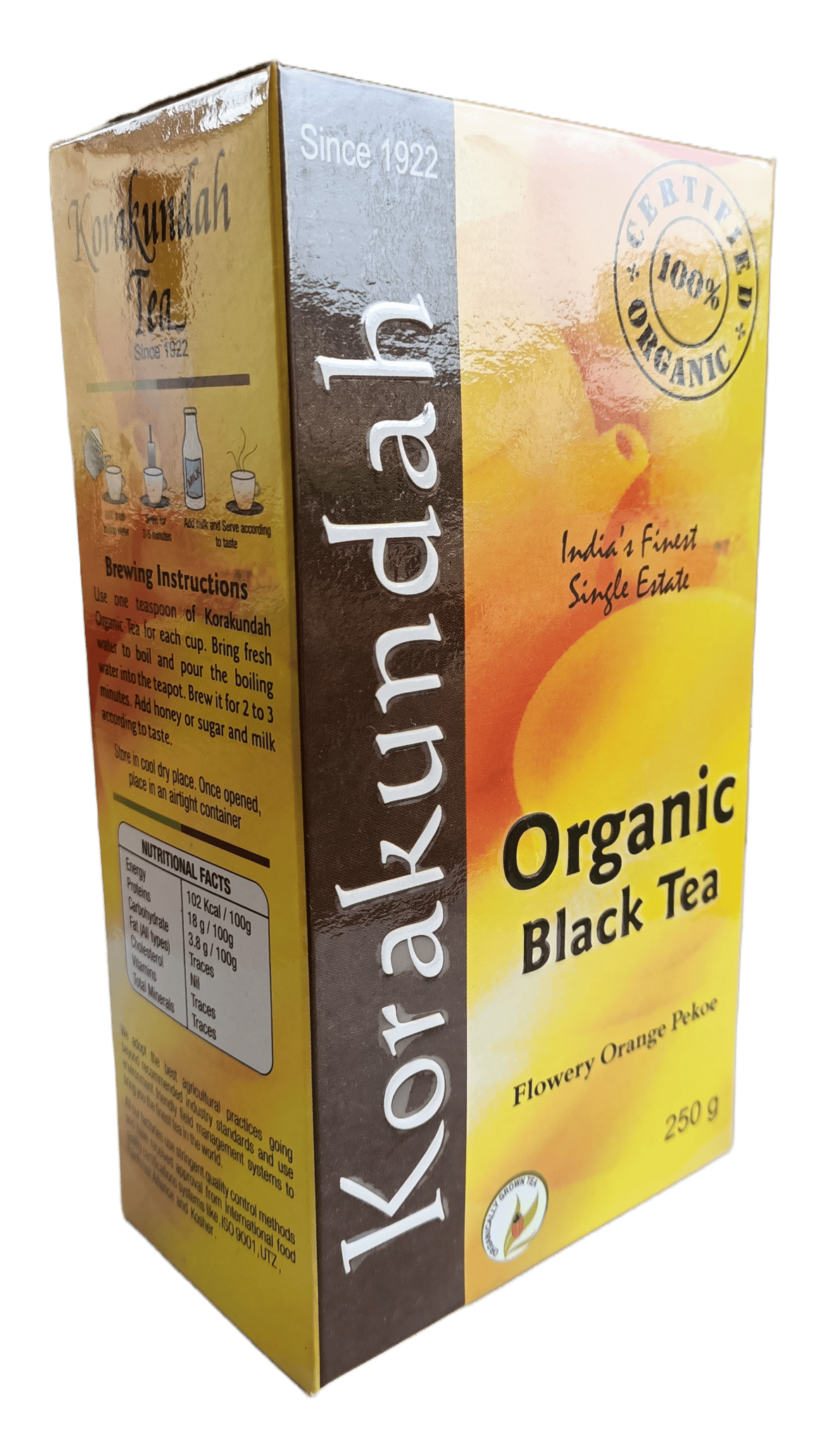 KORAKUNDAH Organic Black Tea 250 g | Pack of 1 | Total 250 g | India's Finest Single Estate Organic Tea | Chamraj Nilgiri Tea