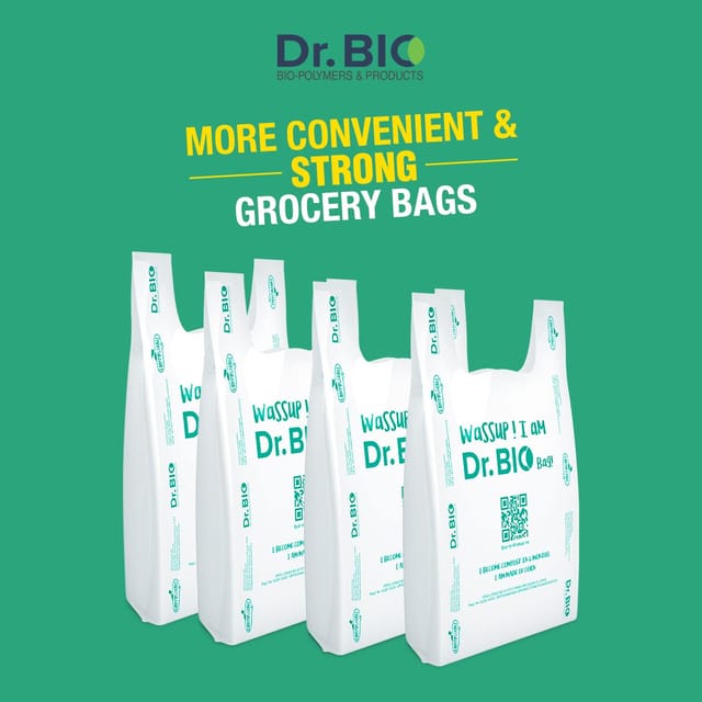 Dr. Bio Reusable, Recyclable, Biodegradable and Compostable Carry Bags,  Grocery Bags - 20x24-5KG