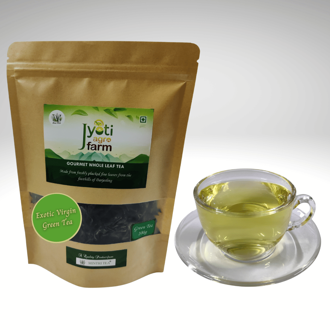 Natural Green Tea from the foothills of Darjeeling | Jyoti Agro Farm 100gms | Exotic Virgin | Approx 75-100 cups