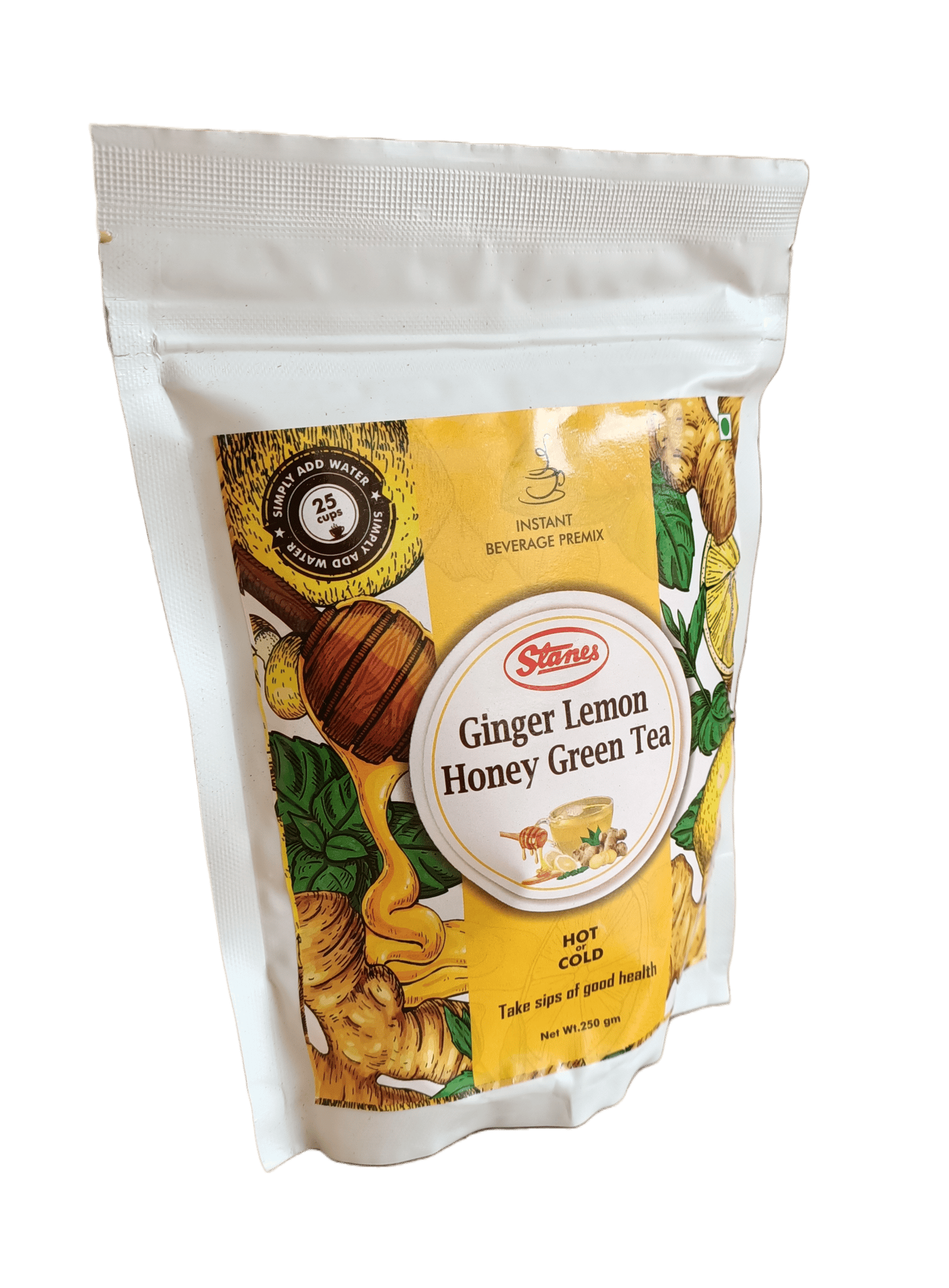 STANES Ginger Lemon Honey Green Tea 250 g | Pack of 1 | Total 250 g