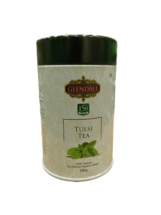 GLENDALE Tulsi Tea | 100 g | Pack of 1 | Total 100 g | High Grown Nilgiri Tea | 100% Natural | No Artificial Flavours Added