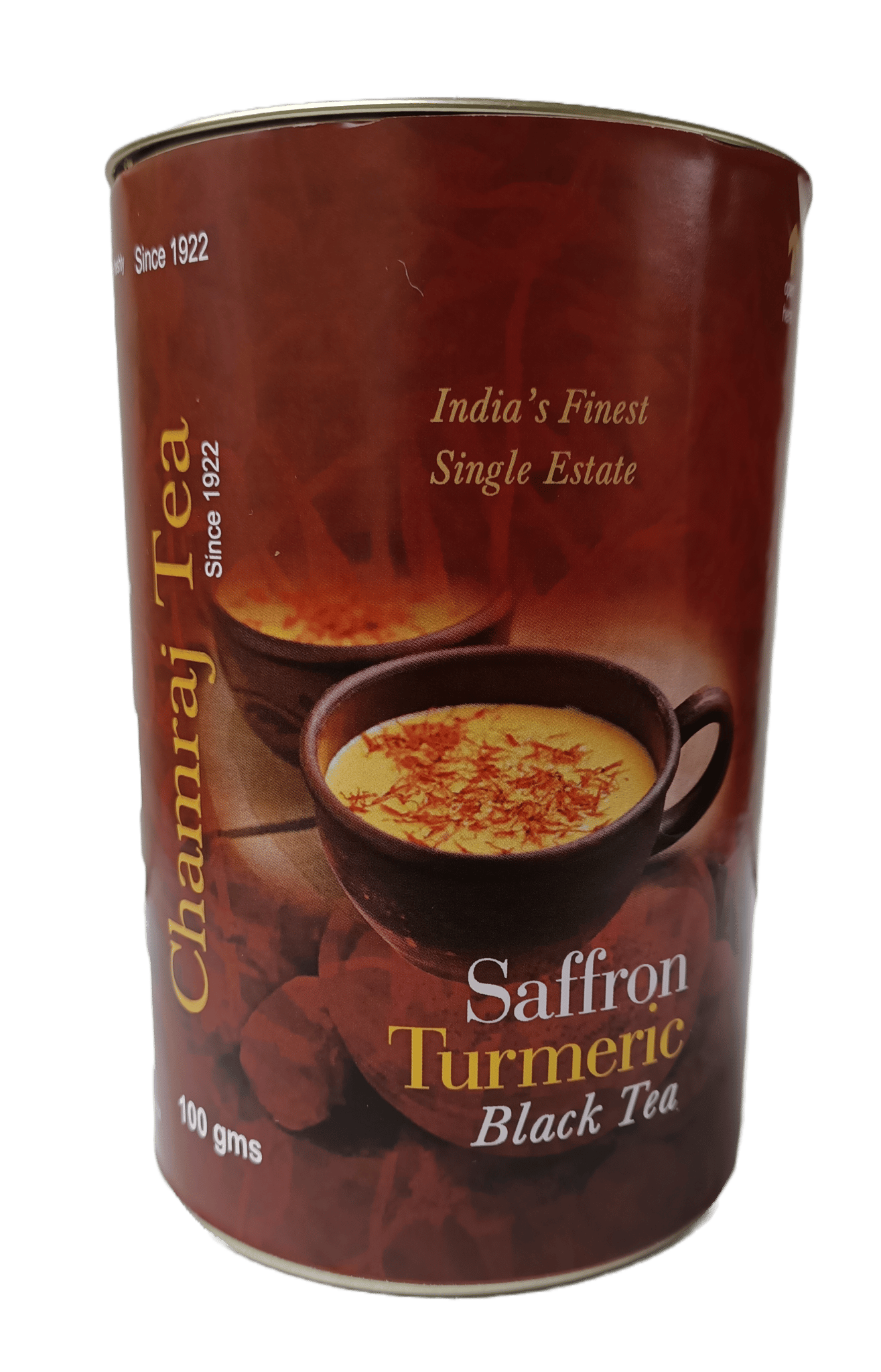 CHAMRAJ Saffron Turmeric Black Tea 100 gms | Pack of 1 | Total 100 gms | India's Finest Single Estate Nilgiri Tea