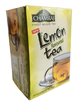 CHAMRAJ Lemon Flavoured Tea | 25 Enveloped Dip Tea Bags of 2 g each | Pack of 1 | Total 50 g | Finest Nilgiri Tea