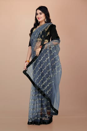 ATTRACTIVE NET SAREE