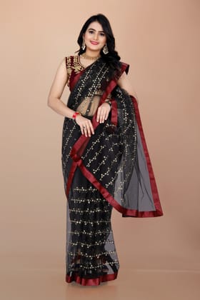 ATTRACTIVE NET SAREE