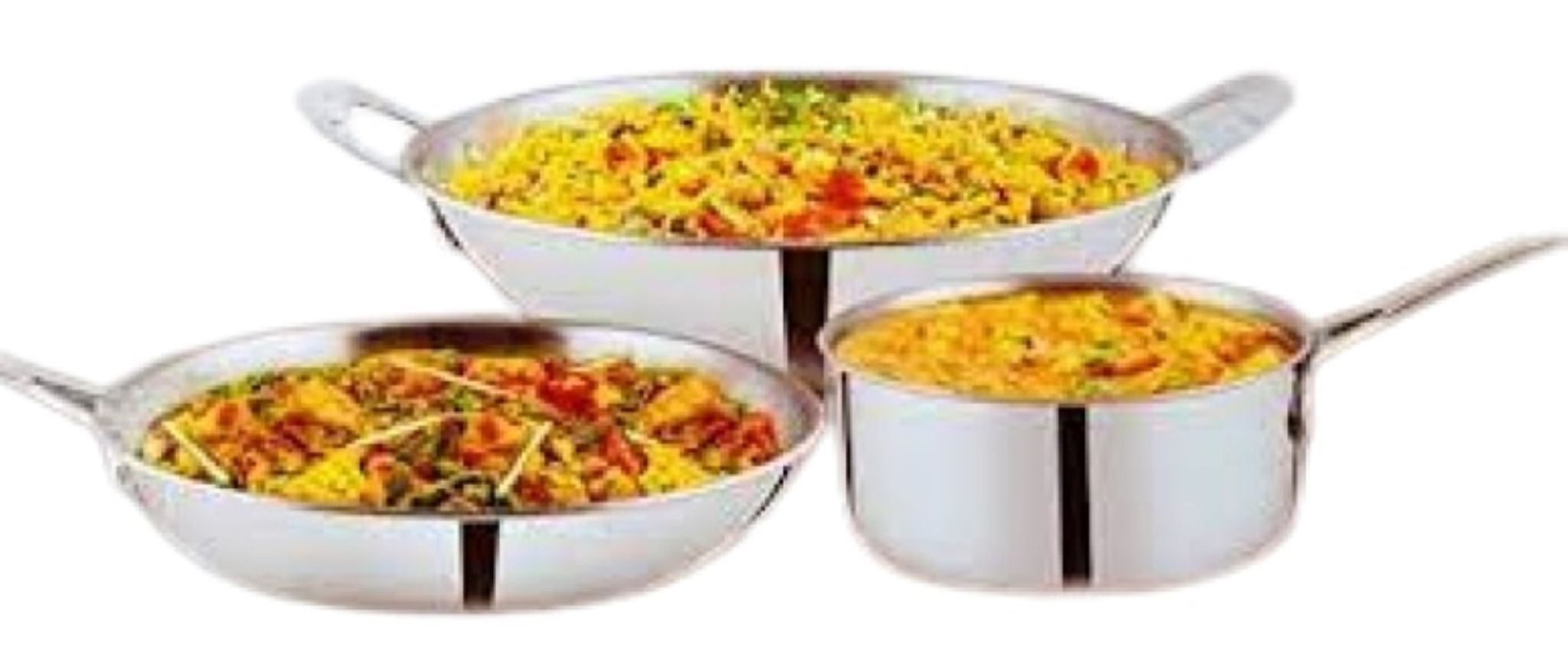 Branded Stainless Steel Cookware Set (3 Piece in one box) - In Big attractive Box- Best Quality product Made in India