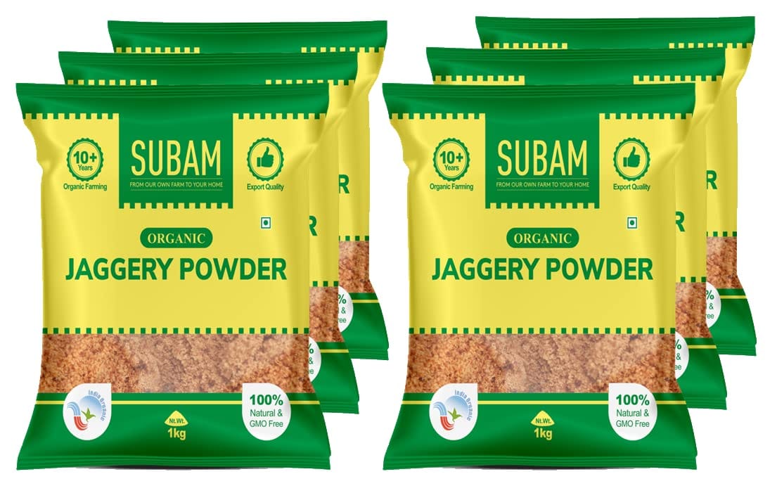 SUBAM Organic Jaggery Powder 6 Kg (Pack of 6 X 1 Kg)