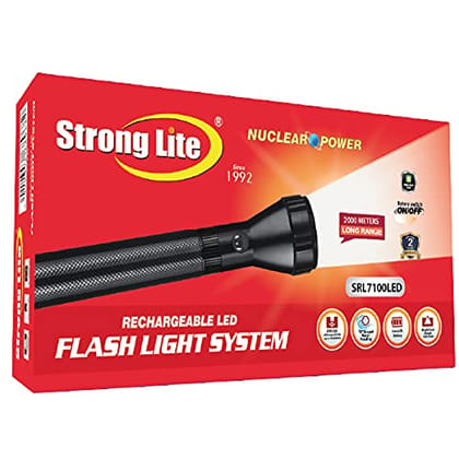 strong lite SRL7100LED Rechargeable Torch Light,Long Distance Beam Range, Aircraft Aluminium Body with Ultra Bright LED Light