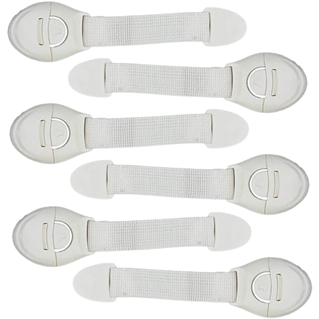 LADWA 4 Pieces Baby Safety & Baby proofing Flexible Nylon Strap Locks for  Cabinet and Drawers Doors and Multi-Purpose Use