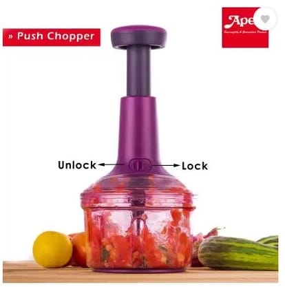 550ml Easy to use Hand Press Fruits and Vegetable Push Chopper for Kitchen