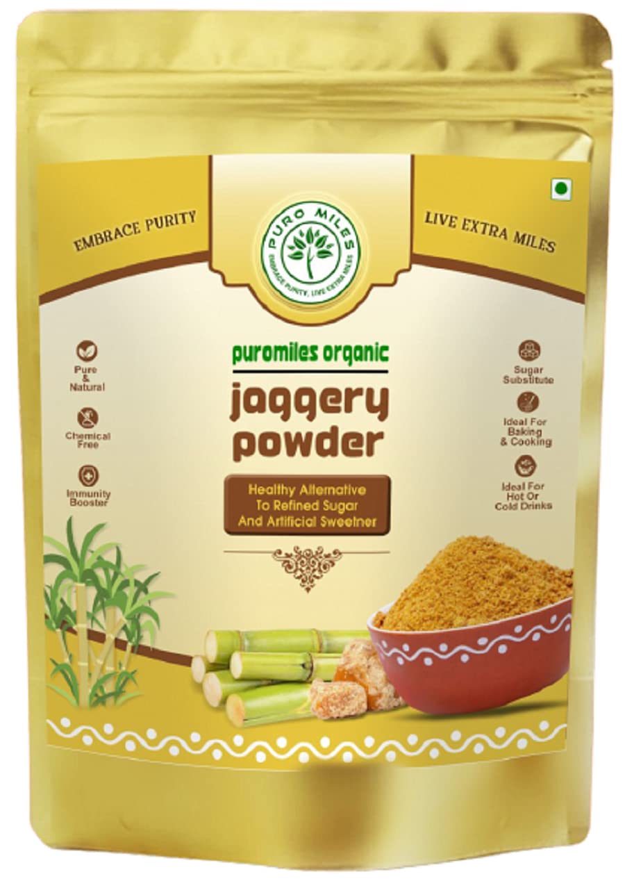 Puro Miles Jaggery Powder 2 Kg | Gur Shakkar| Gur Powder | Organic & Natural Jaggery Powder | Chemical Free Jaggery Powder | No Preservatives | Substitute of Refined Sugar| Proven Immunity Booster as per Ayurveda