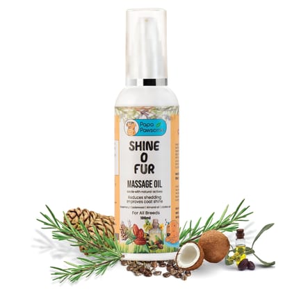 Papa Pawsome Shine O' Fur Massage Oil for Dog, 100 ml