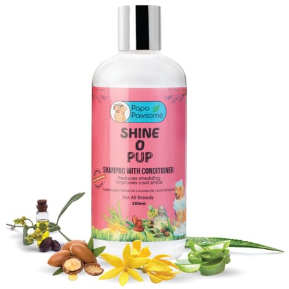 Papa Pawsome Shine O' Pup Tear-Free Shampoo with Conditioner for Dog, 250 ml