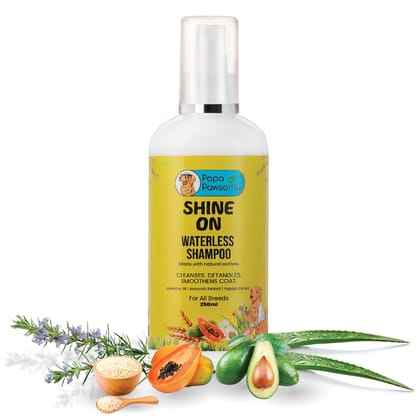 Papa Pawsome Shine on Waterless Shampoo, 250ml