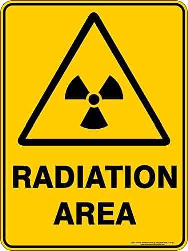 Radiation Area Warning Signage Vinyl 11.5x15 Inches