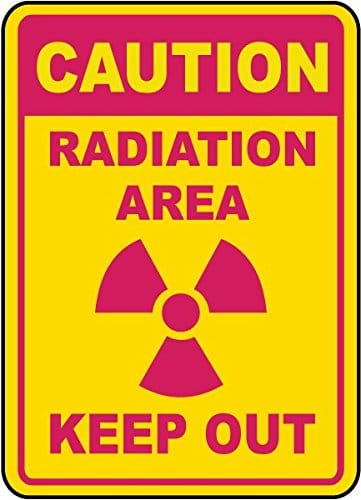 Caution Radiation Area Keep Out Signage Vinyl Label 11.5x16 Inches