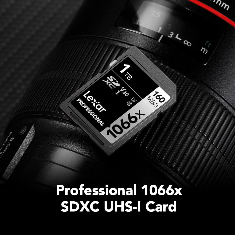 Lexar Professional 1TB 1066x SDXC UHS-1 SD Card For Camera V30 LSD106601TG-BNNNG