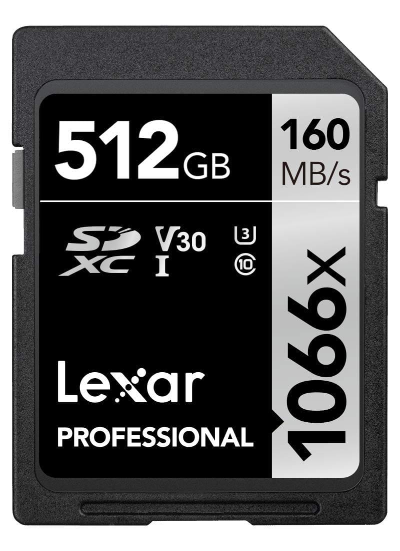 Lexar Professional 512GB 1066x SDXC UHS-1 SD Card For Camera V30 LSD10660512G-BNNNG