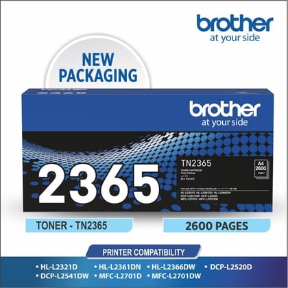 Brother TN-2365 Original Toner Catridge Black Ink approx 2600* Pages printout