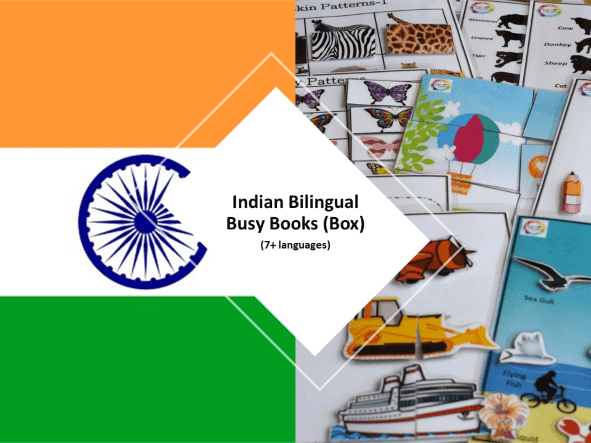 Bilingual Busy Book for Toddlers (Box) | 7 Indian language options