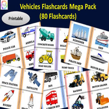 Vehicles Flashcards Mega Pack (Box)