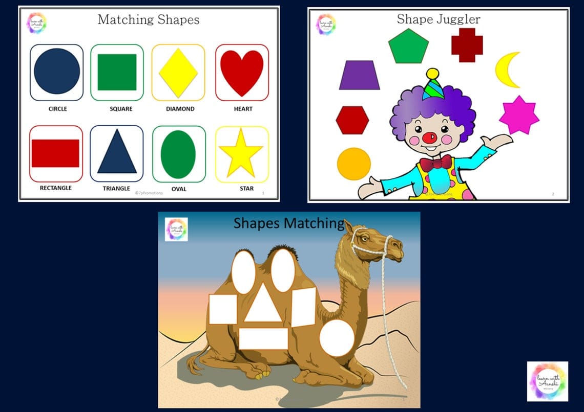 Shapes Matching Worksheets (Box)