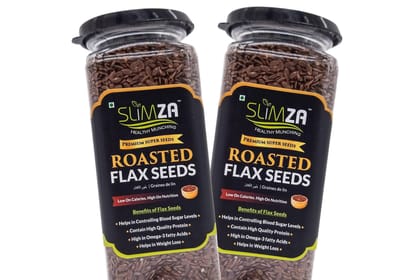 Slimza Healthy Premium Roasted Flax Seed (400gm) | High Protein, Fiber | Weight Loss | No Preservatives | Combo (2x200gm)