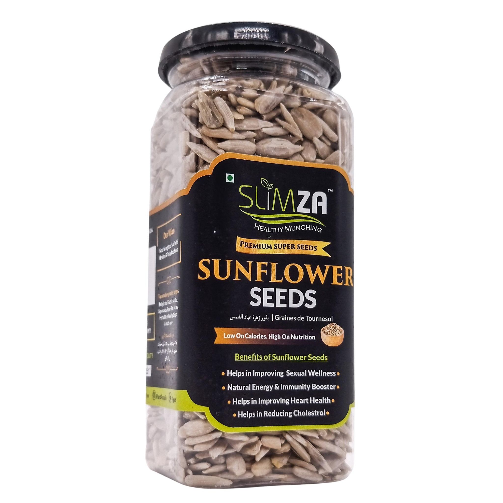 Slimza Healthy Premium Sunflower Seeds 190gm High Protein Fiber For Weight Loss No Preservative Vegan Gluten Free