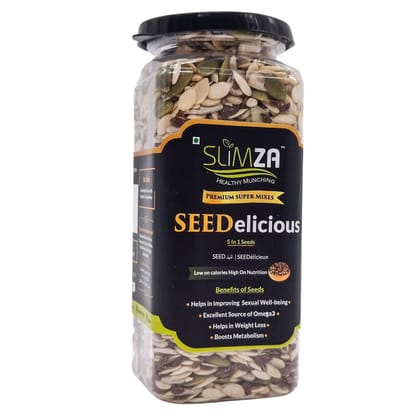 Slimza Premium SEEDelicious (Edible Seeds Mix)-210gm | Flax, Pumpkin, Watermelon, Muskmelon, Sunflower |  High Protein, Fiber | Weight Loss | No Preservatives