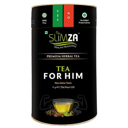 Slimza Premium Wellness Tea | FOR HIM | 100gm | Boost Stamina & High Performance | Ayurvedic Herbs - Cinnamon, Hibiscus, Turmeric