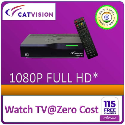 Catvision DD Free Dish DTH MPEG4 HD Set Top Box for 115+ Free TV Channels