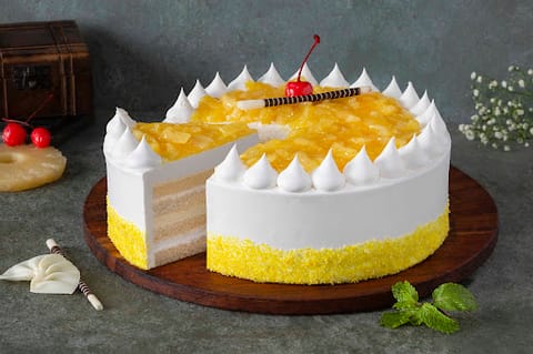 Pineapple Cake 500 Gm - Pineapple - Cake - Online Bakers Indore, Mahalaxmi  Nagar, Indore, Madhya Pradesh