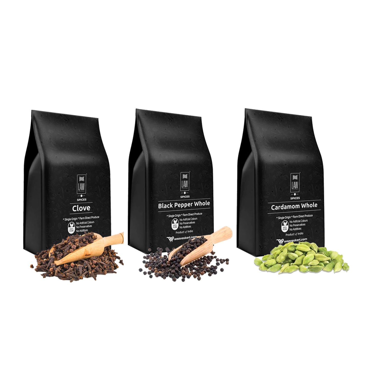 Gift Pack of Indian Spices – (Cardamom, Clove, Black Pepper)