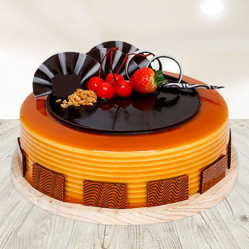 Send Butterscotch Tier Cake 2 Kg Gifts To hyderabad