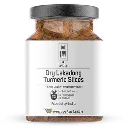 Premium Dry Lakadong Turmeric Slices – 100 gm (Single Origin, Farm Direct Produce, Organically Grown & Made in small batches)