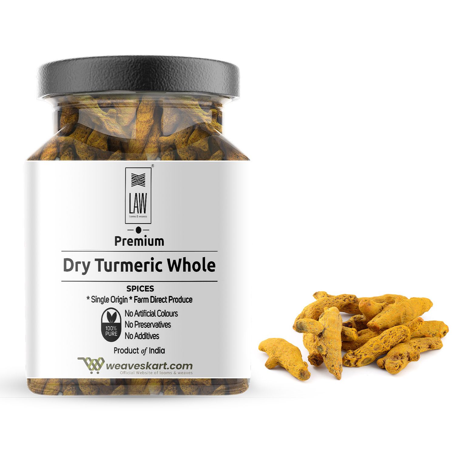 Premium Dry Turmeric Whole – 100 gm (Single Origin, Farm Direct Produce, organically Grown & Made in small batches)