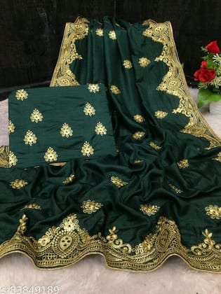 shopher Embroidered Silk Saree