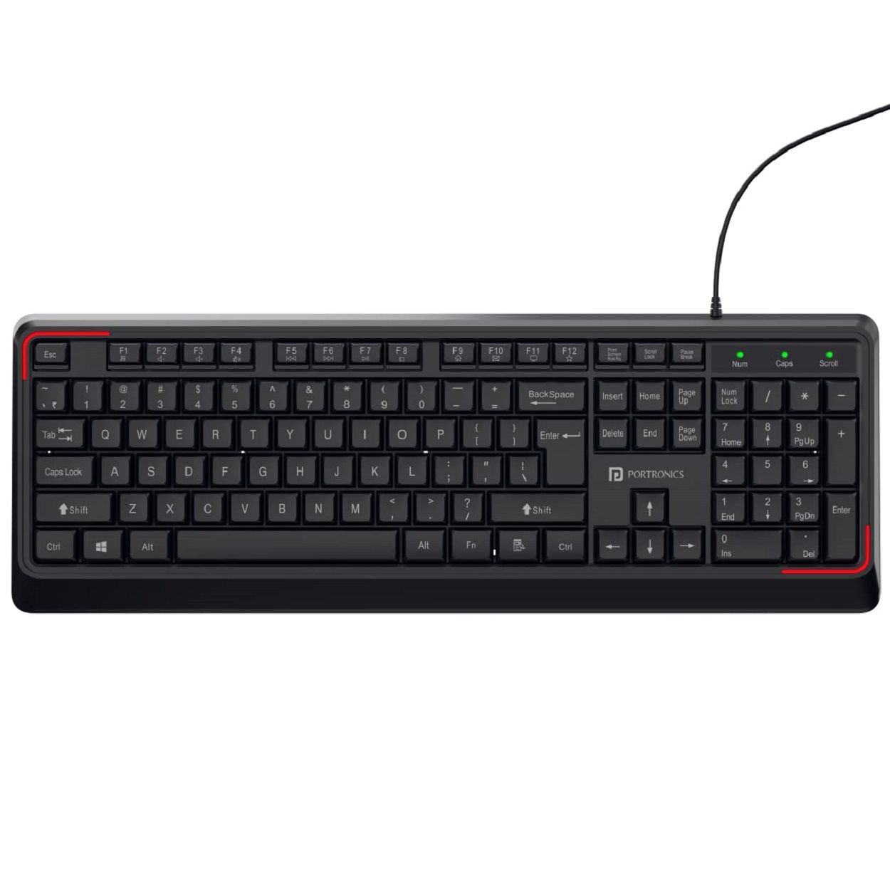 Portronics -  KI-PAD Black USB Wired Desktop Keyboard