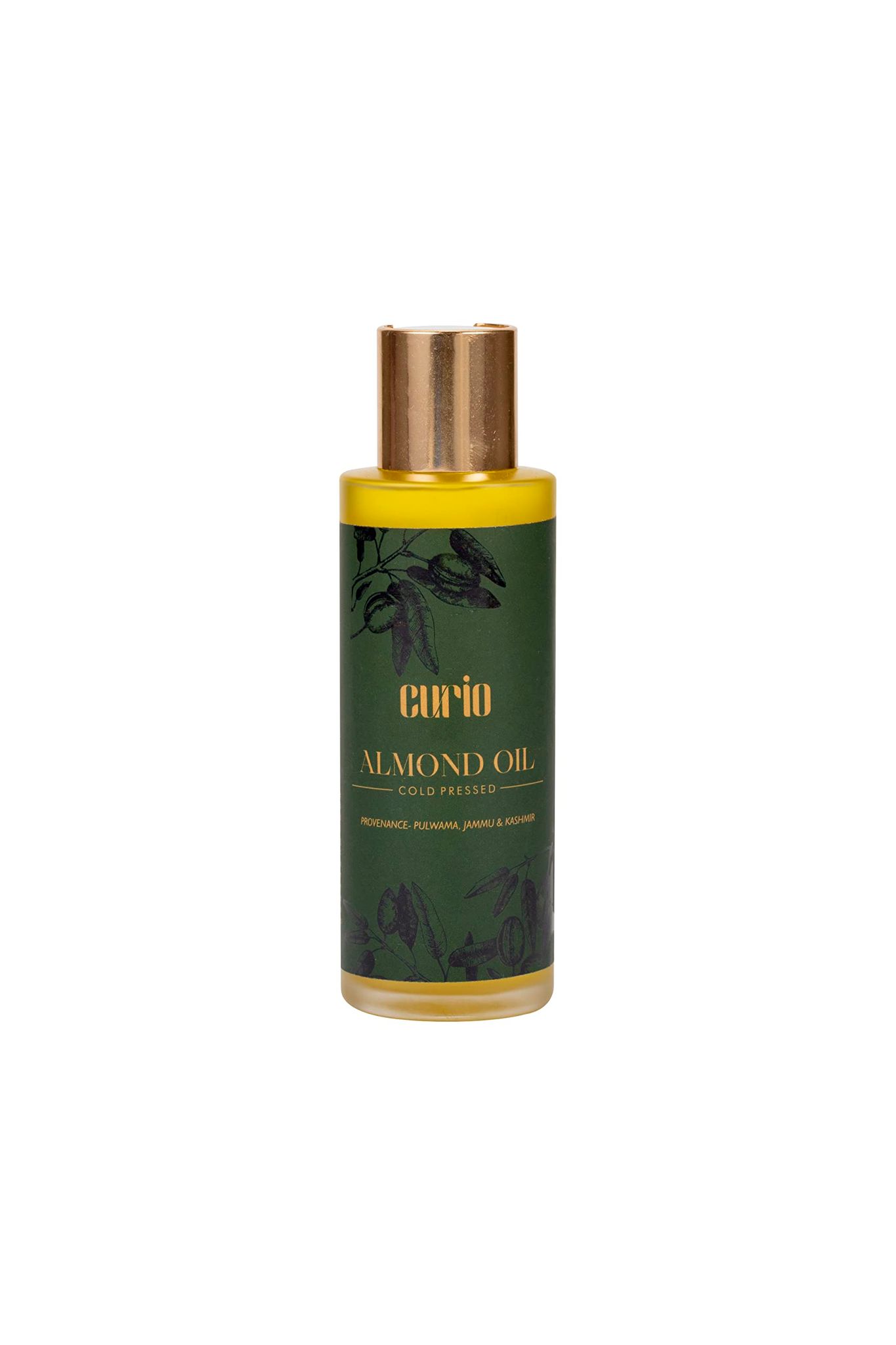 Curio Cold Wood Pressed Sweet Almond Oil | Kashmir Sweet Almonds | Himalayan Almonds | Badaam ka Tail | Provenance- Tral,Pulwama Jammu & Kashmir-100 ml