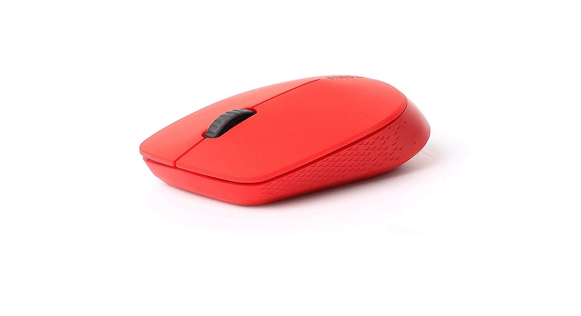 Rapoo M100 Ultra Silent Wireless Mouse with Bluetooth Multi-Device Connectivity Upto 3 Devices, Ergonomic Design, 1300 DPI & 10 Meter Range for PC/Laptop/MacBook/Tablet Phones, 3 Years Warranty - Red