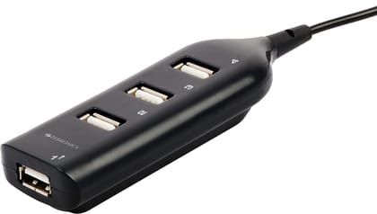 Zebronics ZEB-90HB USB Hub, 4 Ports, Pocket Sized, Plug & Play, for Laptop & Computers