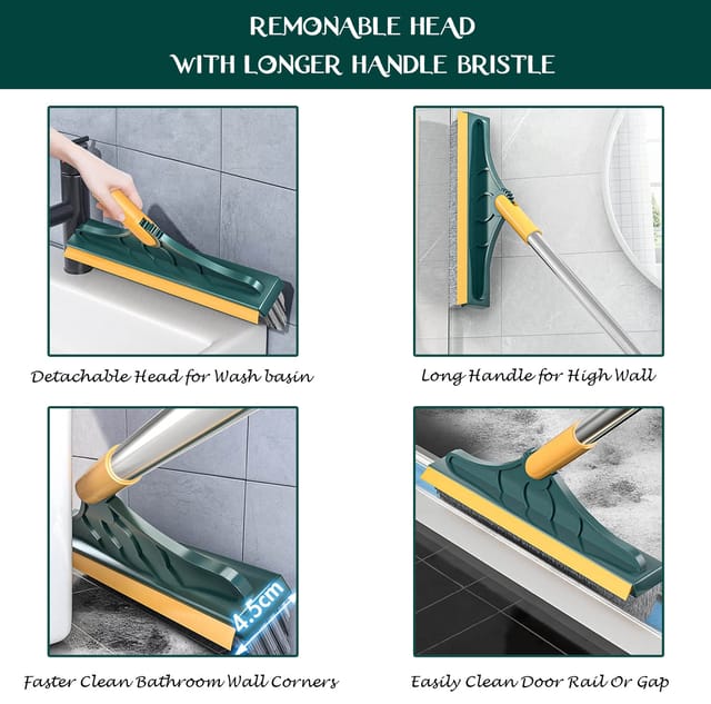 2 in 1 120Rotatable Tile Grout Scrubber with 57.8 Long Handle