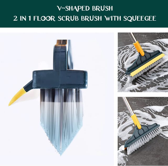 2 in 1 120Rotatable Tile Grout Scrubber with 57.8 Long Handle
