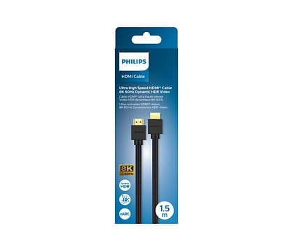 PHILIPS HDMI Cable 1.5 m SWV9431/00  (Compatible with Computer, Gaming Console, TV, Black, One Cable)