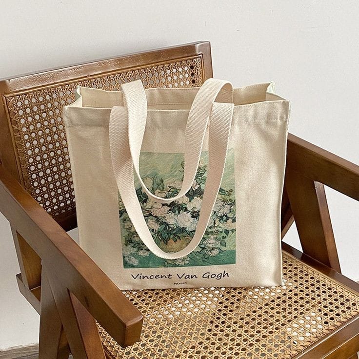 printed cotton tote bag