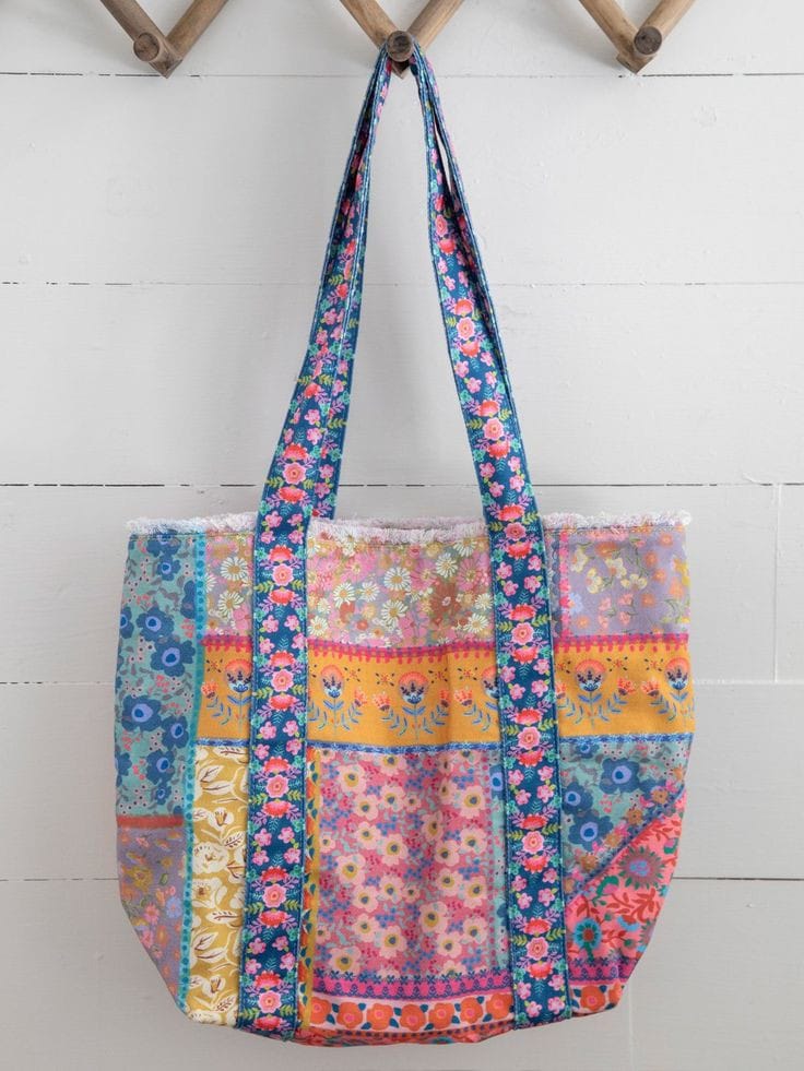 patchwork cotton tote bag