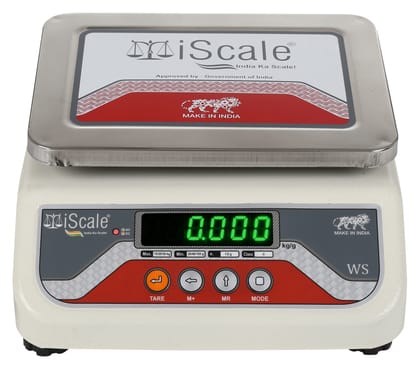 iScale i-04, 30kg x 1g Accuracy, Electronic Weighing Scale with Front and Back Green Double Display, Stainless Steel Pan, 7x9" for Kirana Shops, Departmental Stores, Factory and Commercial Uses