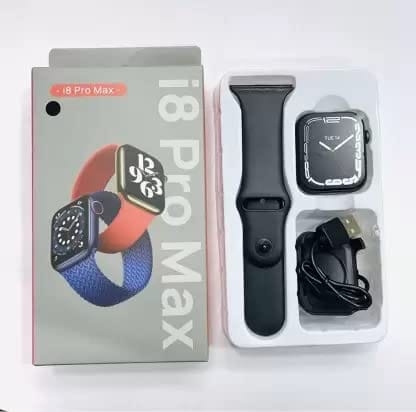 Savvy Bucket || I8 PRO MAX SMARTWATCH- (Black Strap) ||